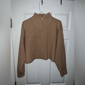 Lunya - Cozy Cotton Silk Zip Pullover - Tranquil Tan - Women’s XS
